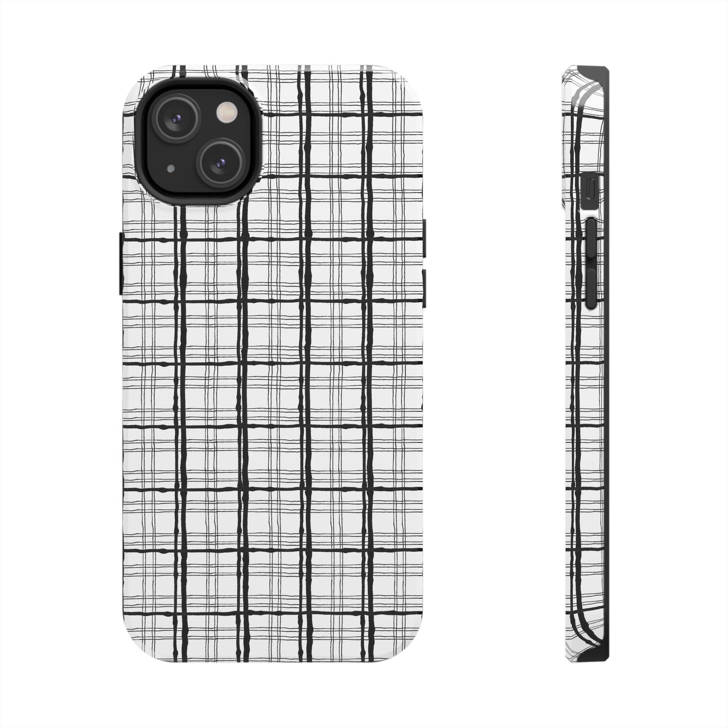 Sophistiplaid White / Black Phone Case
