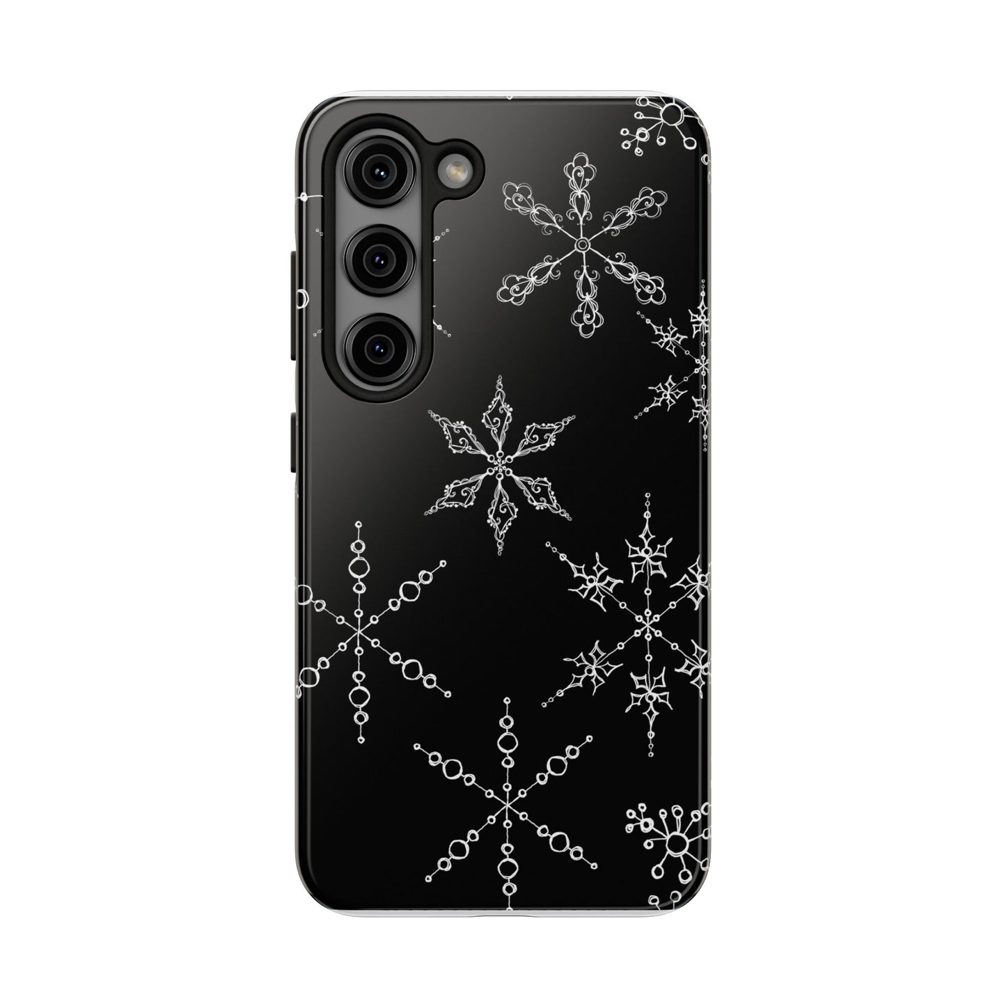 Snowflakes Black Phone Case