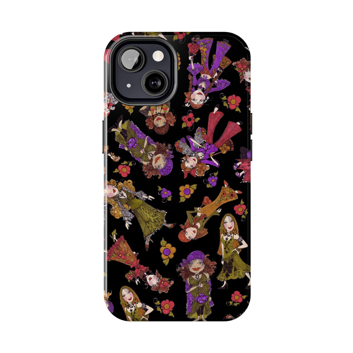 Tossed Gypsies Black Phone Case