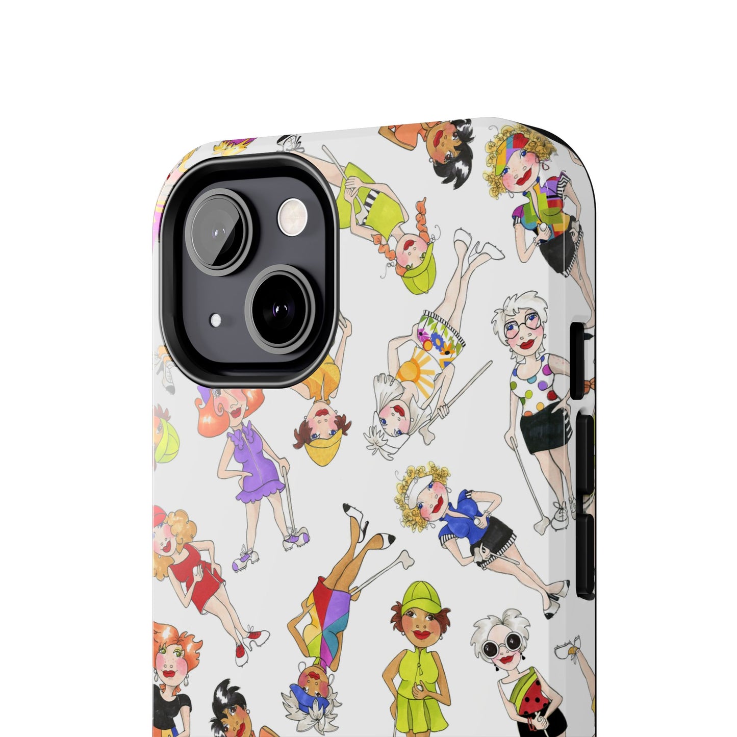 Tossed Golfer Girls White Phone Case