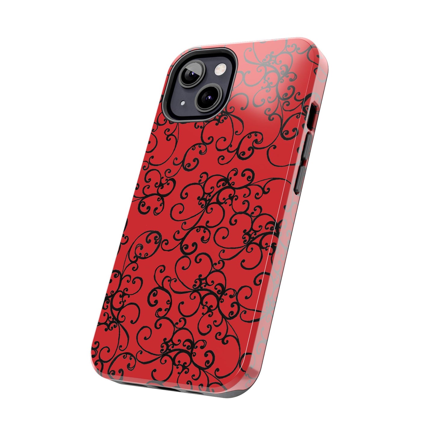 Elegant Scroll Red / Black Phone Case