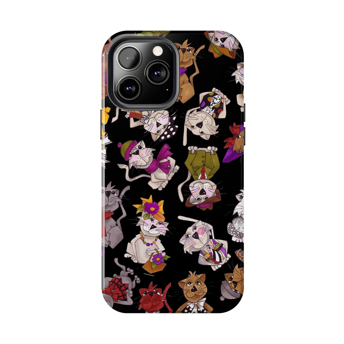 Spice Cats Tossed Black Phone Case
