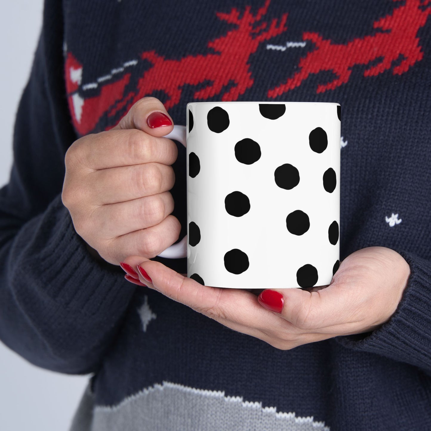 Jumbo Dots White / Black Cup