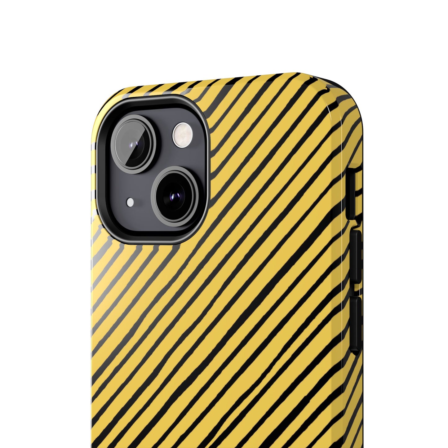 Quirky Bias Stripe Yellow / Black Phone Case