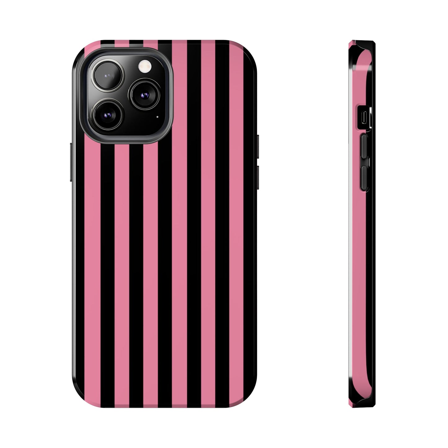 Vertical Stripe Pink / Black Phone Case