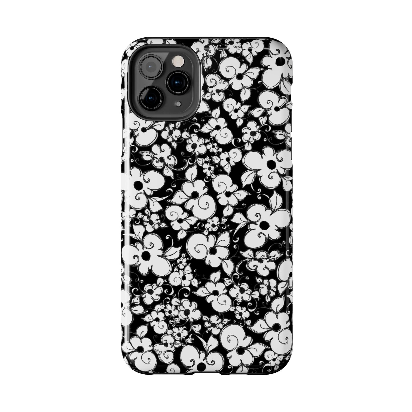 Dog Daisies Black Phone Case