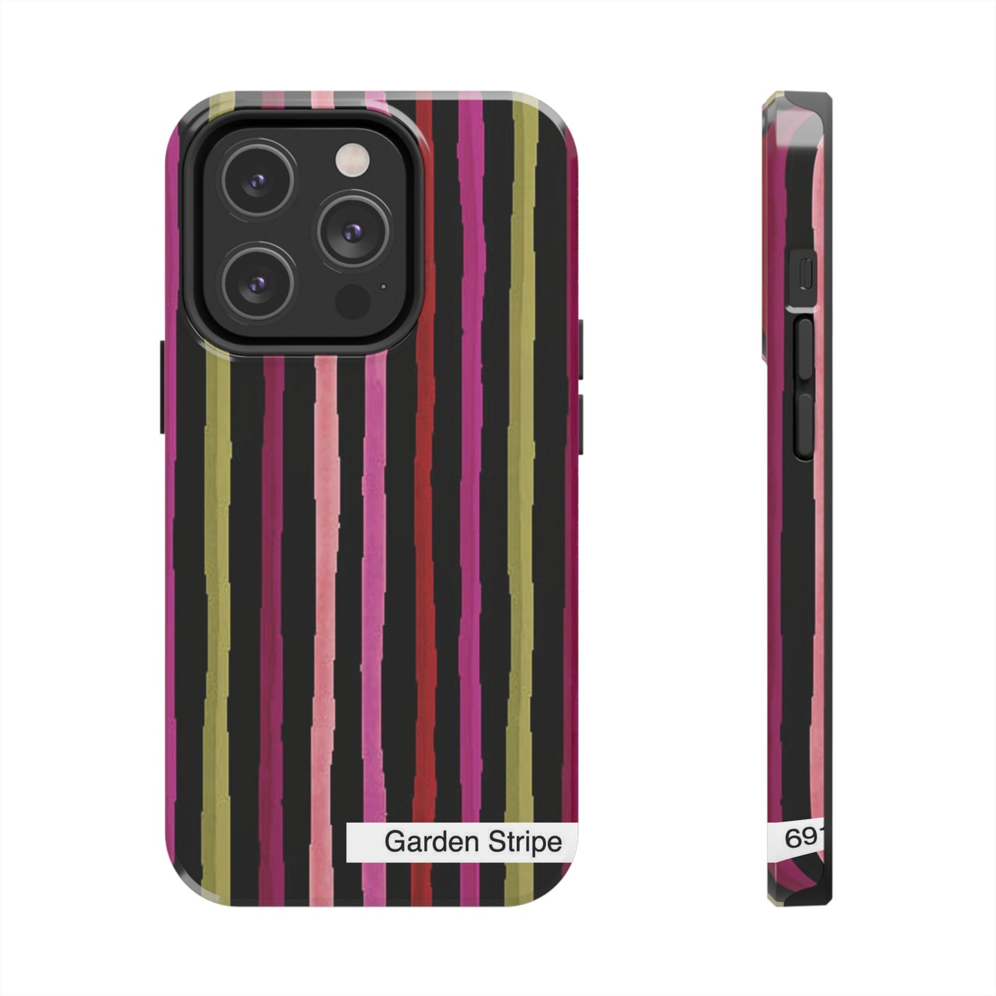 Garden Stripe Black Phone Case