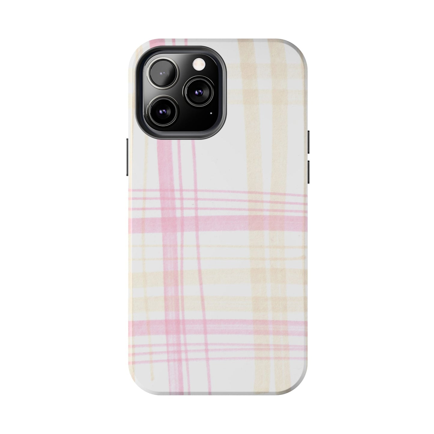 Flower Model Plaid Phone Case