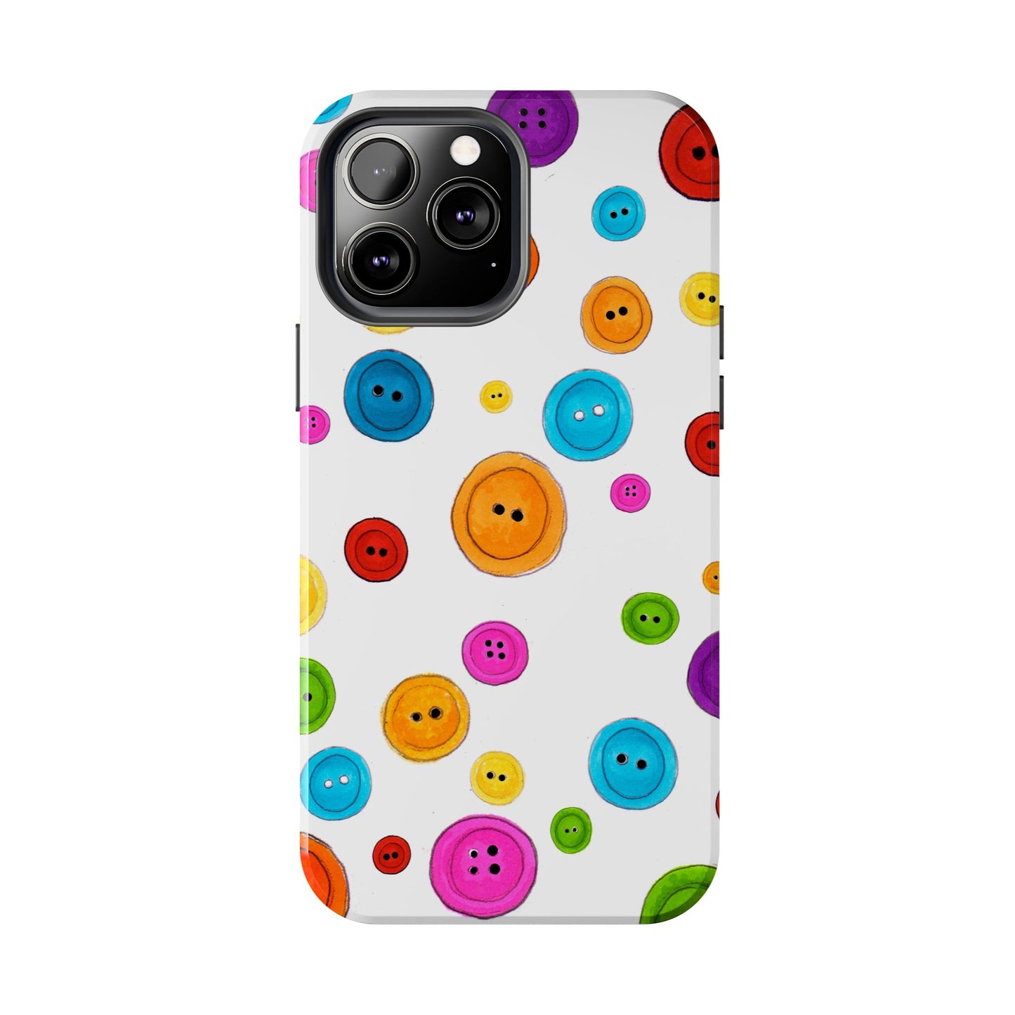 Button Dots White Phone Case