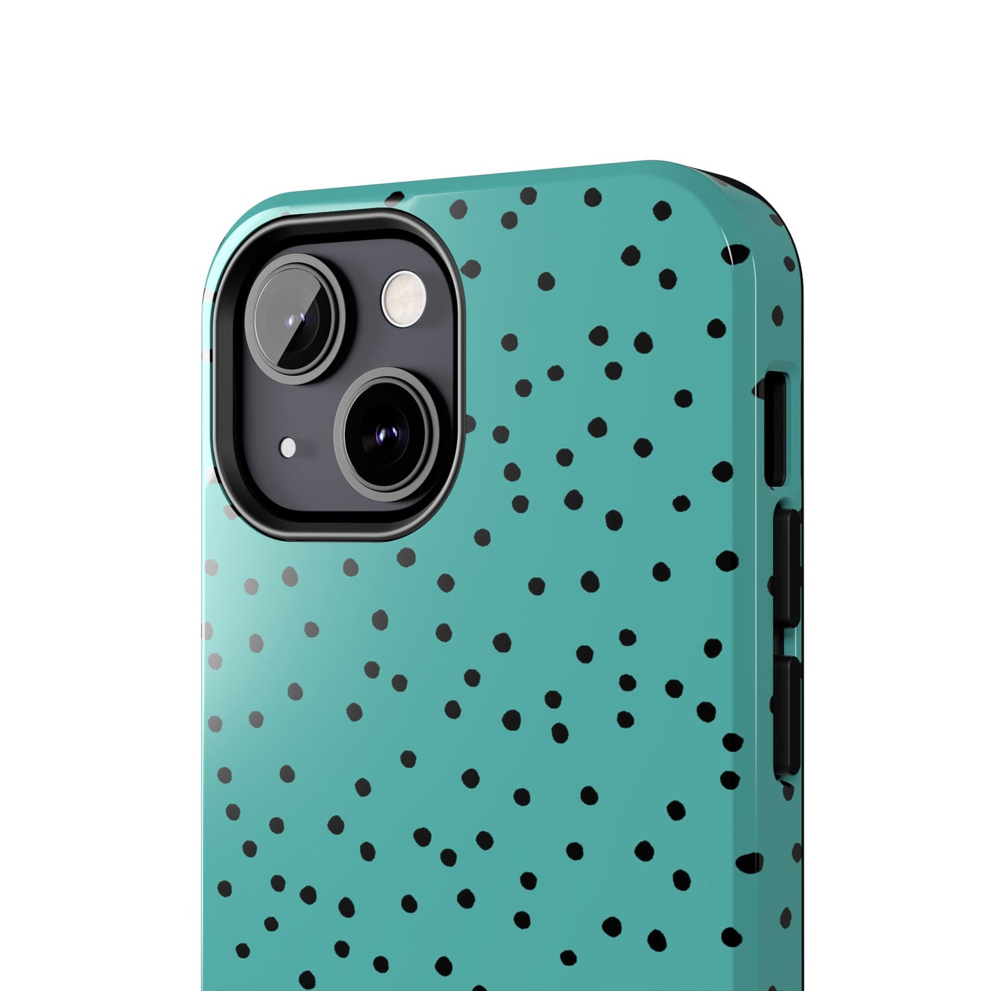 Dinky Dots Turquoise / Black Phone Case