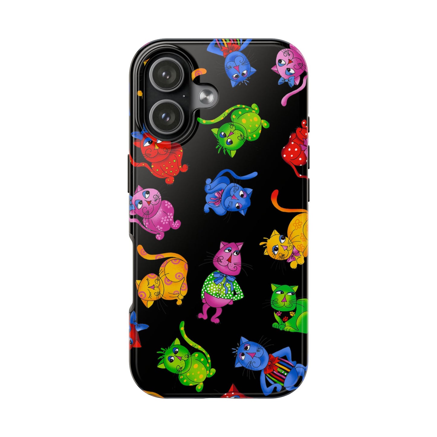 Tossed Cool Cats Black Phone Case