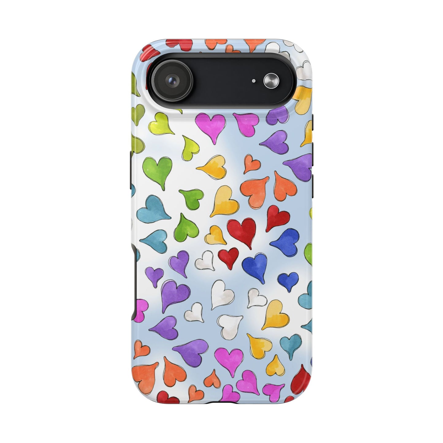 Happy Hearts Blue Sky Phone Case