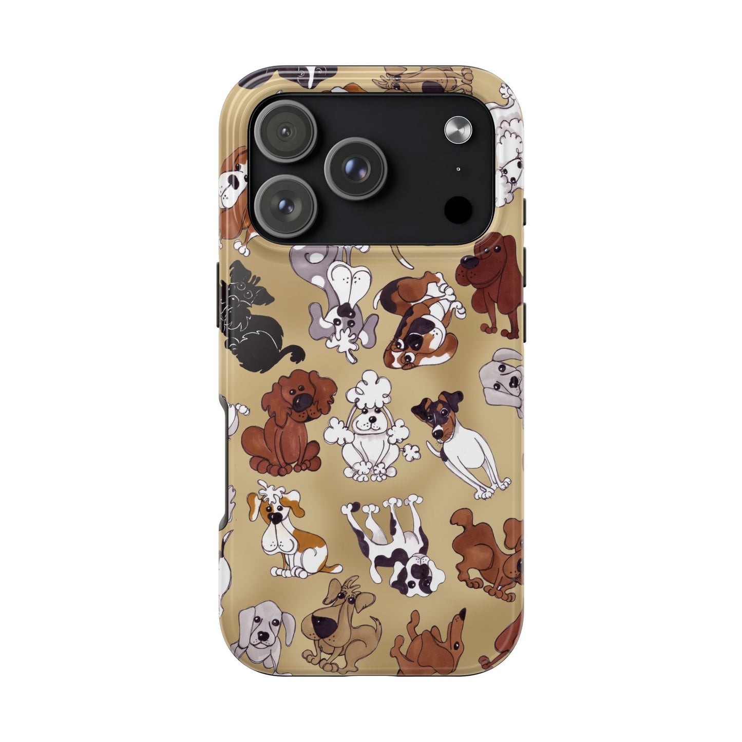 Tossed Doggies Tan Phone Case