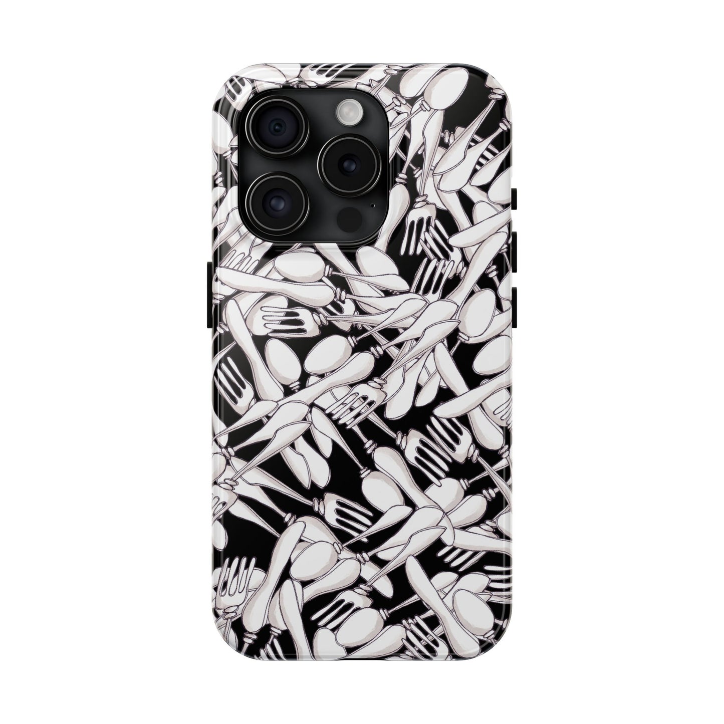 Silverware Wars Black Phone Case