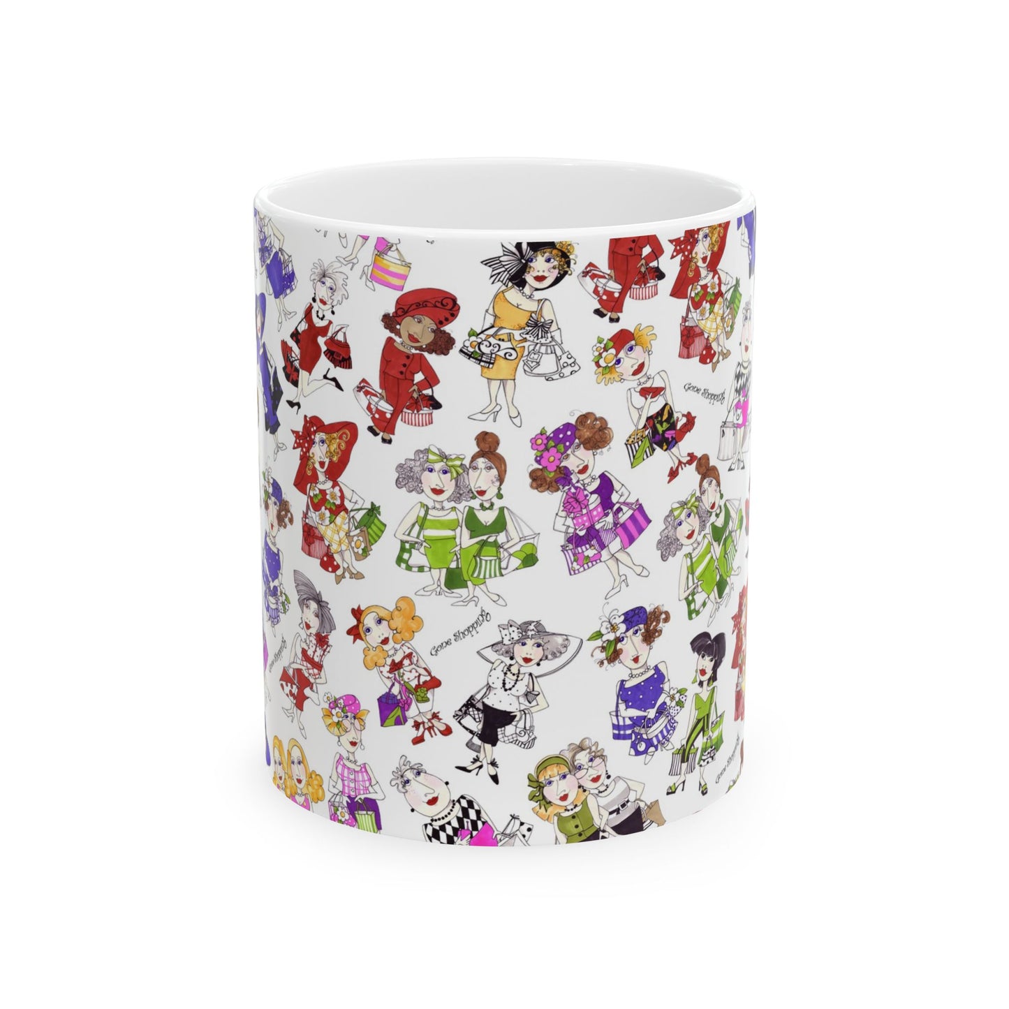 Gone Shopping Tossed White Cup