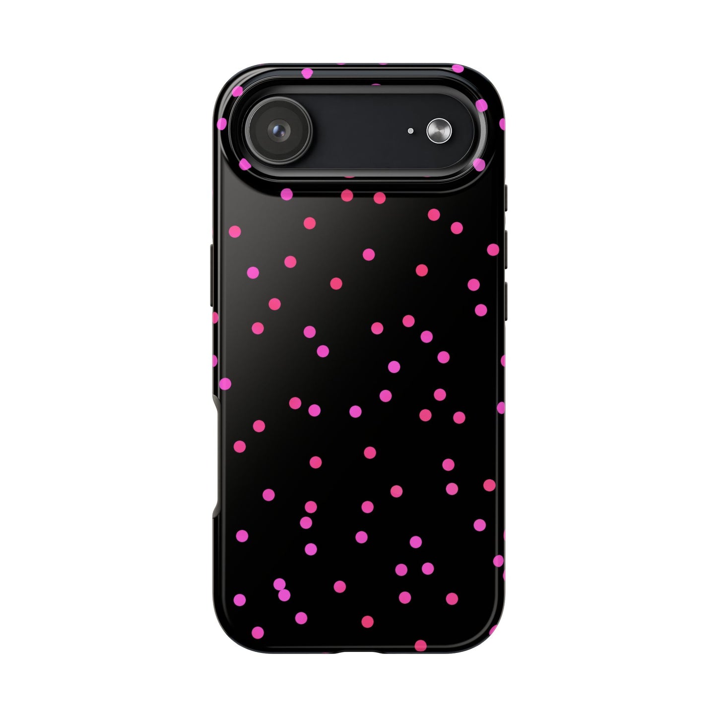 Space Dots Black / Cerise Phone Case