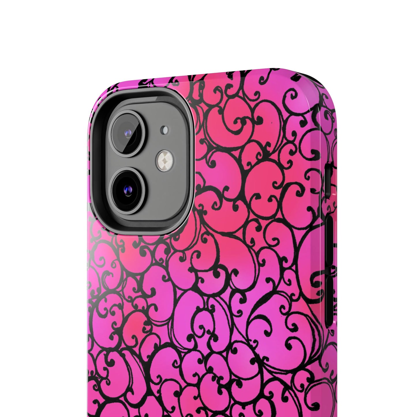 Scrollie Cerise / Black Phone Case