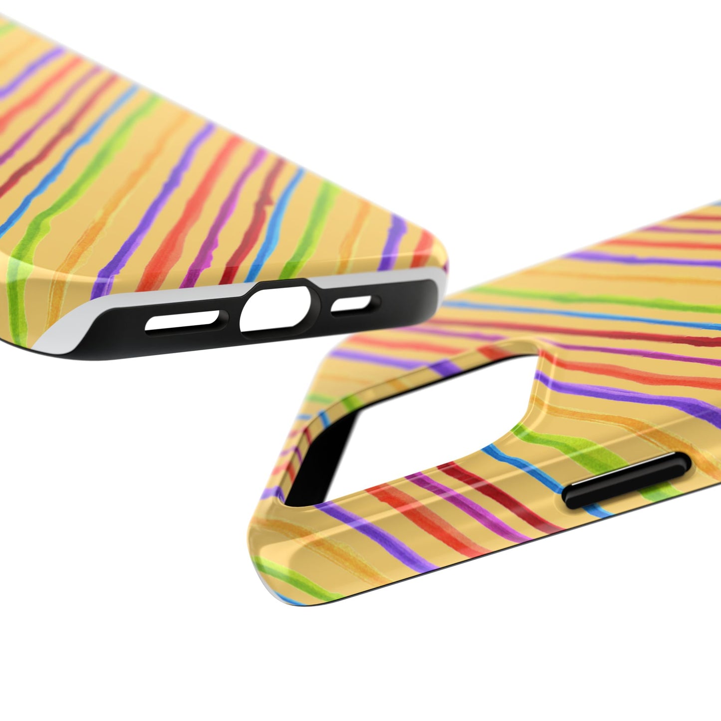Calico Stripe Yellow Phone Case