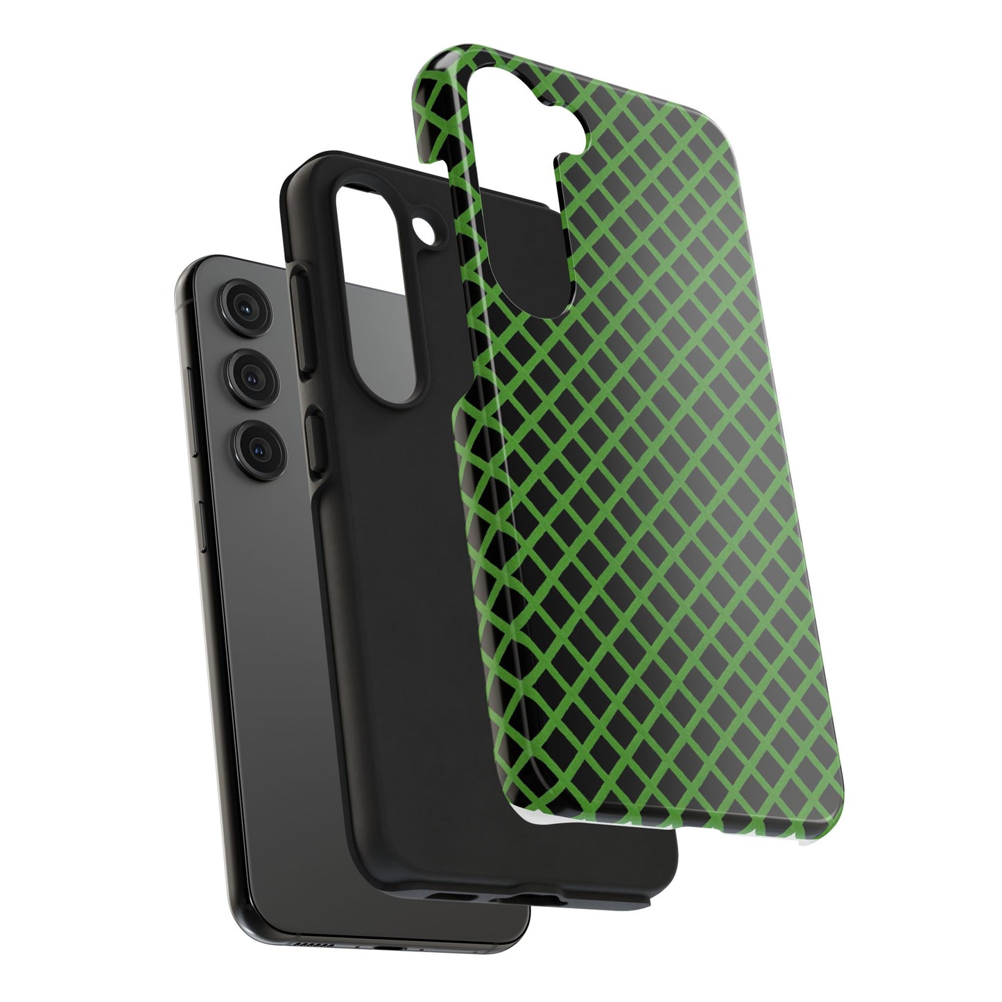 Trellis Green / Black Phone Case