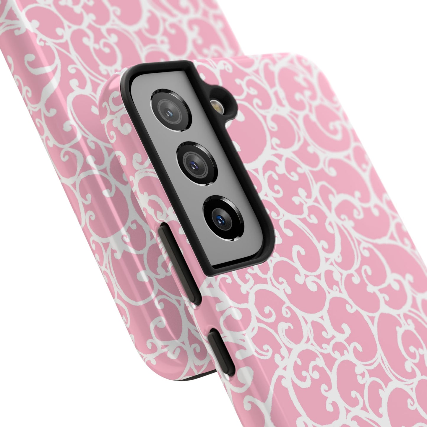 Scrollie Pink / White Phone Case