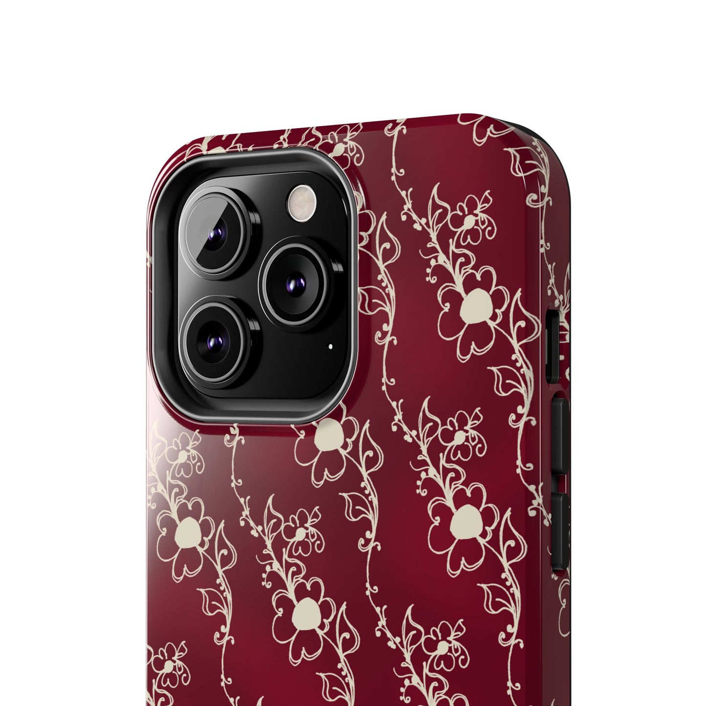 Diagonal Daisies Red / Ivory Phone Case