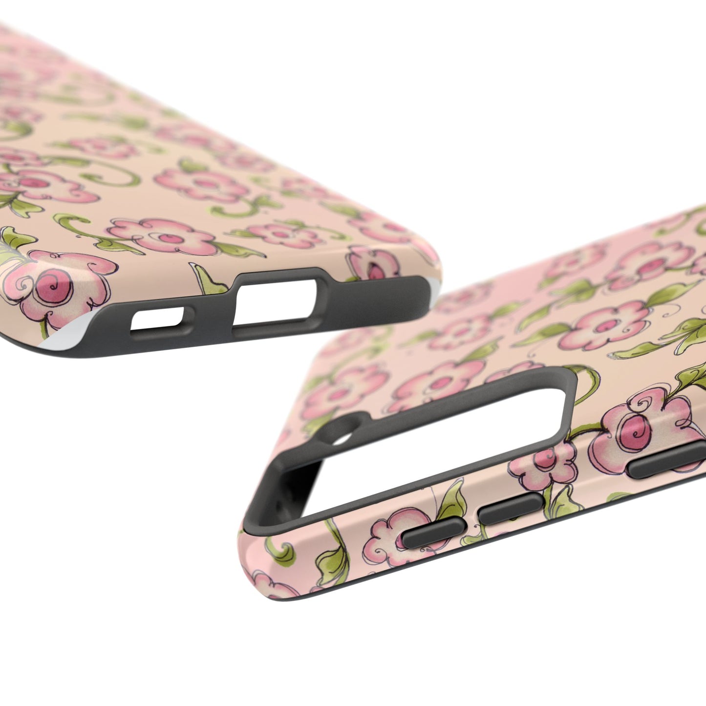 Scroll Daisies Peach / Peach Phone Case
