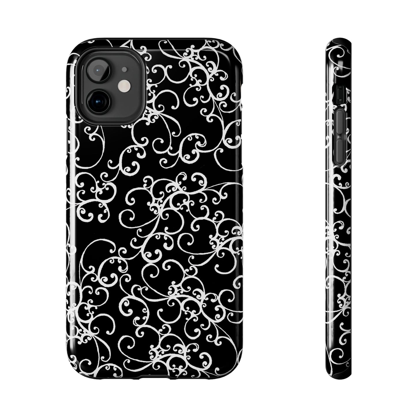Elegant Scroll Black / White Phone Case