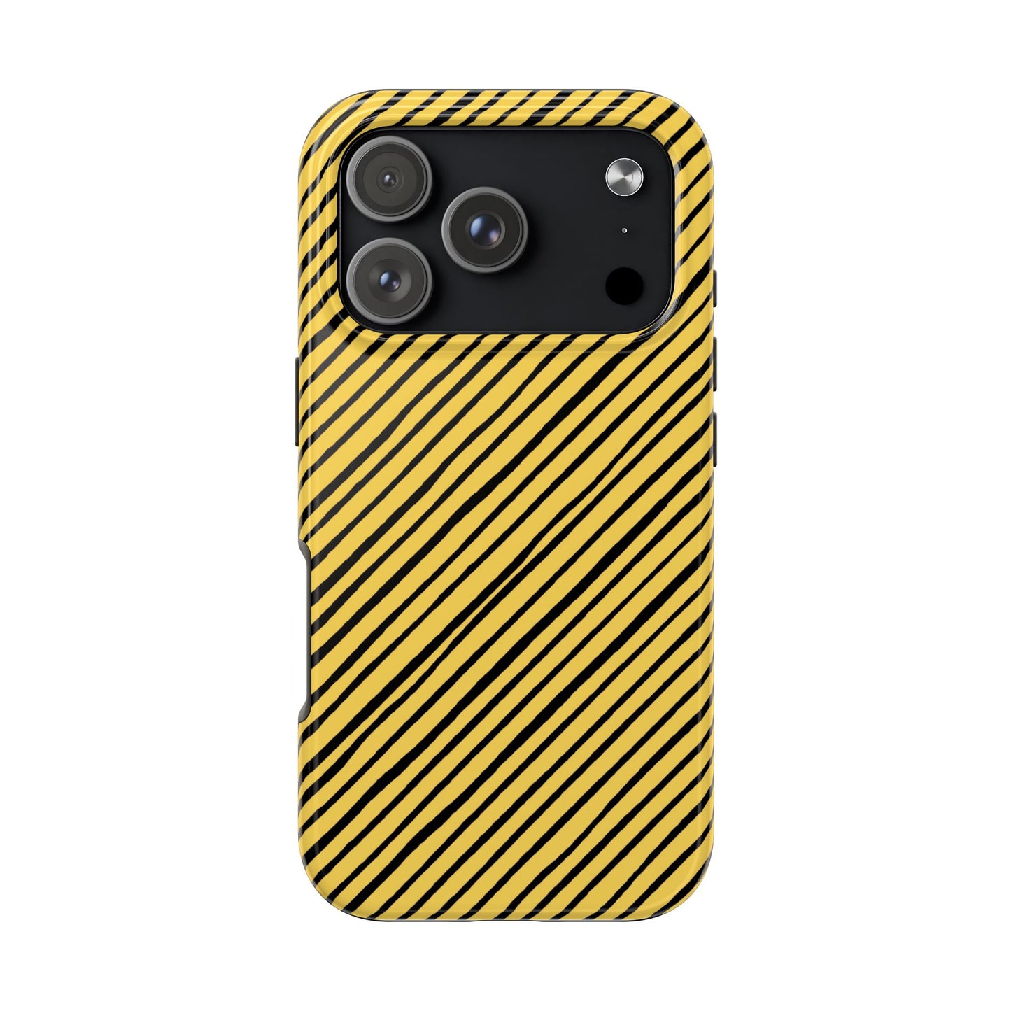 Quirky Bias Stripe Yellow / Black Phone Case