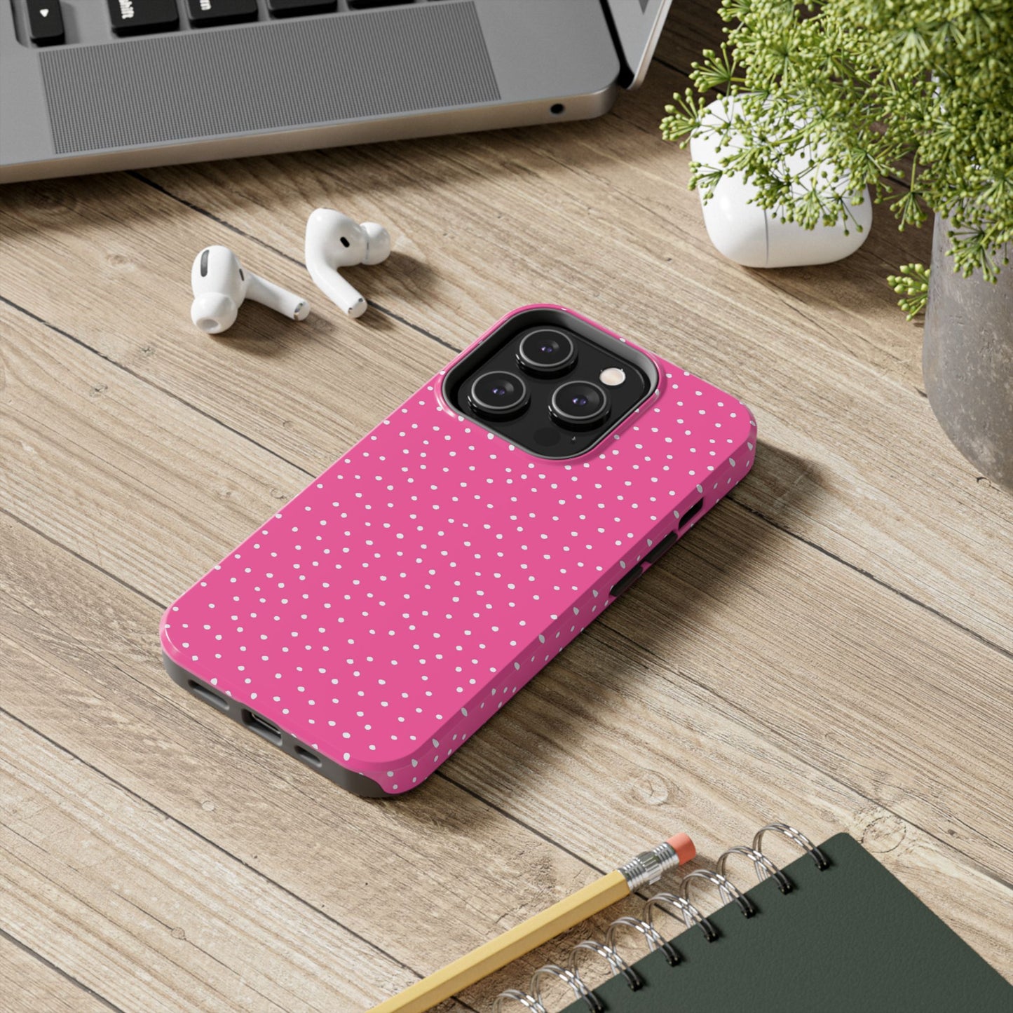 Dinky Dots Bright Pink / White Phone Case