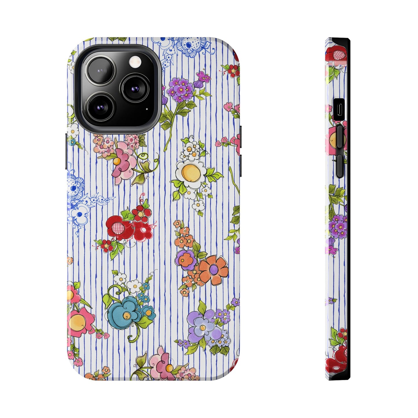 Mixed Bouquets Blue / White Phone Case