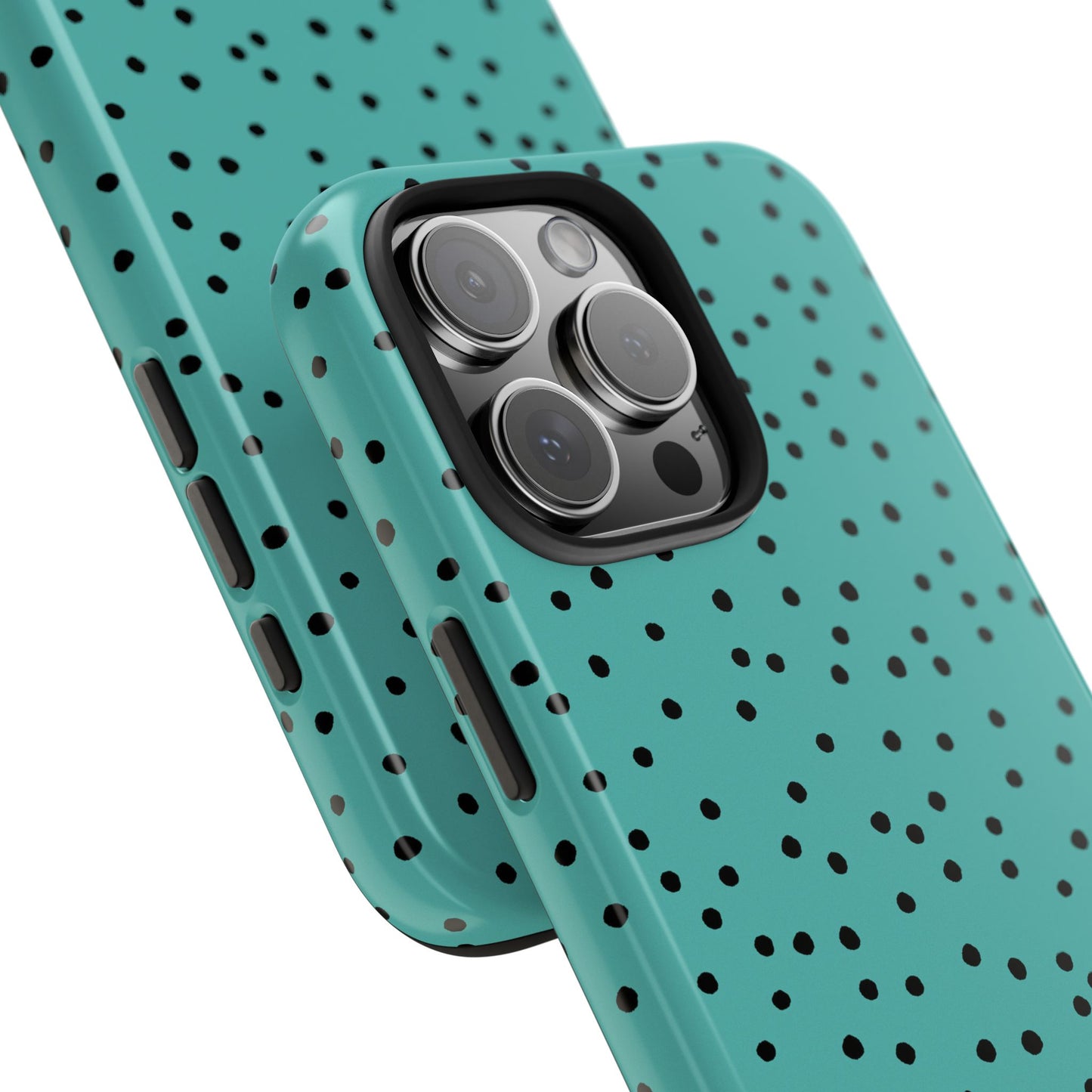 Dinky Dots Turquoise / Black Phone Case