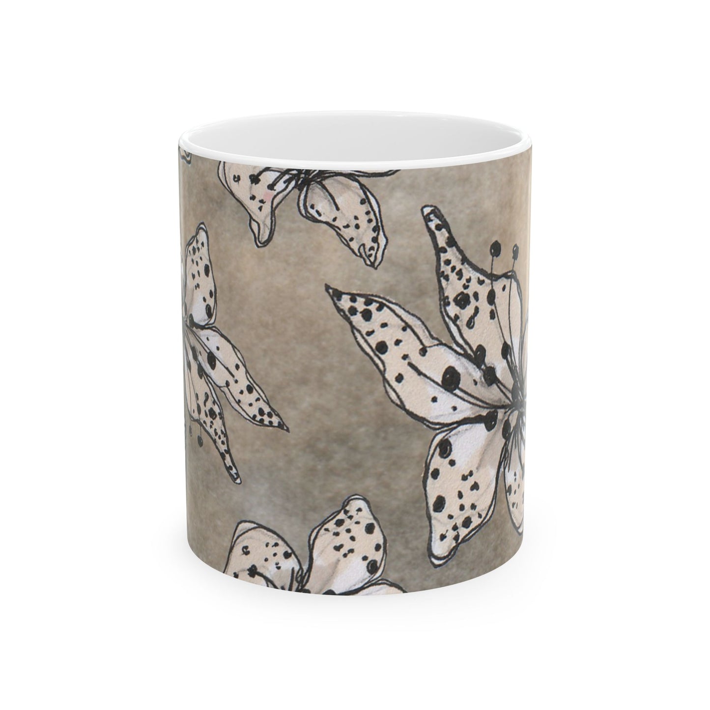 Spotted Lilies Gray Cup