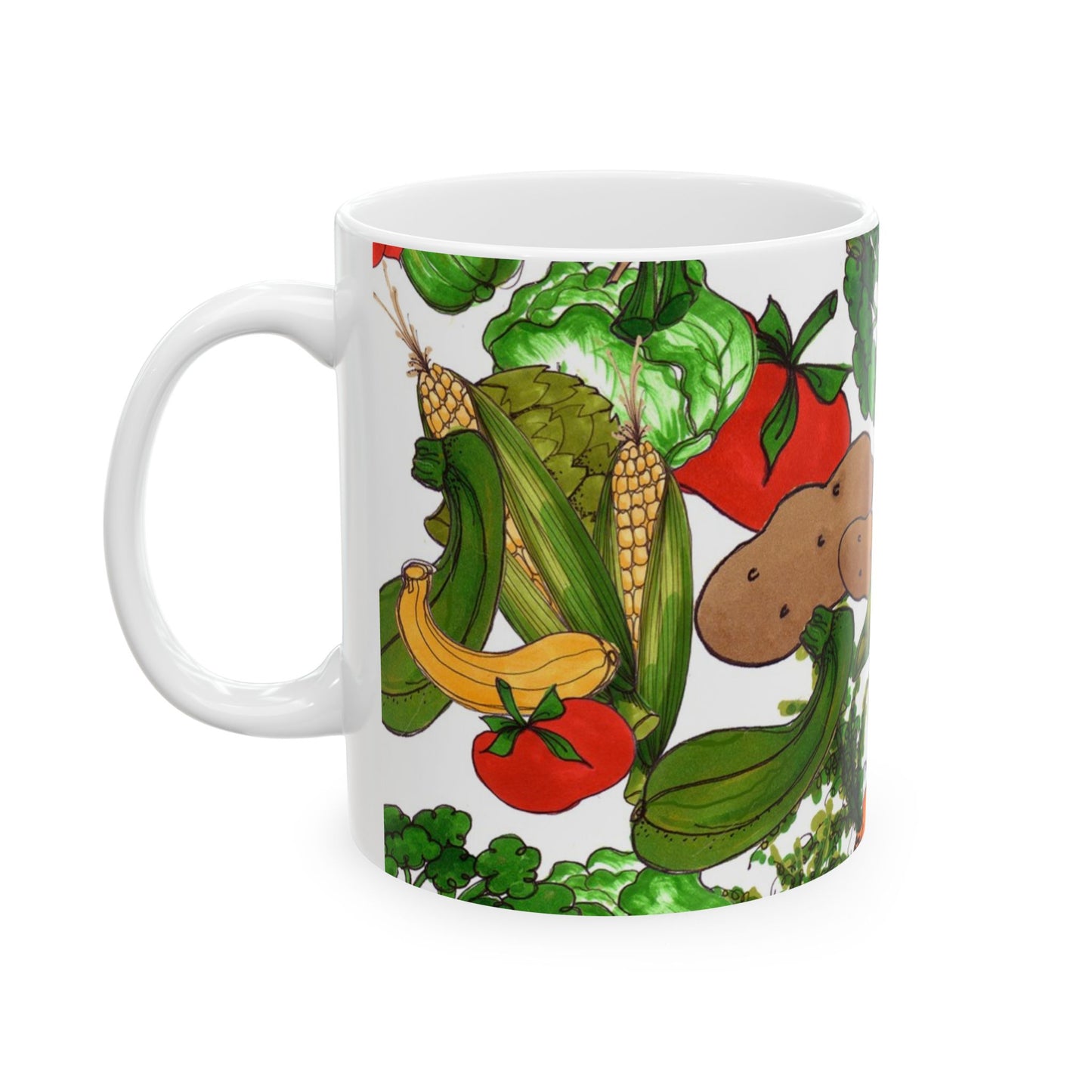 Veggie Jungle White Cup