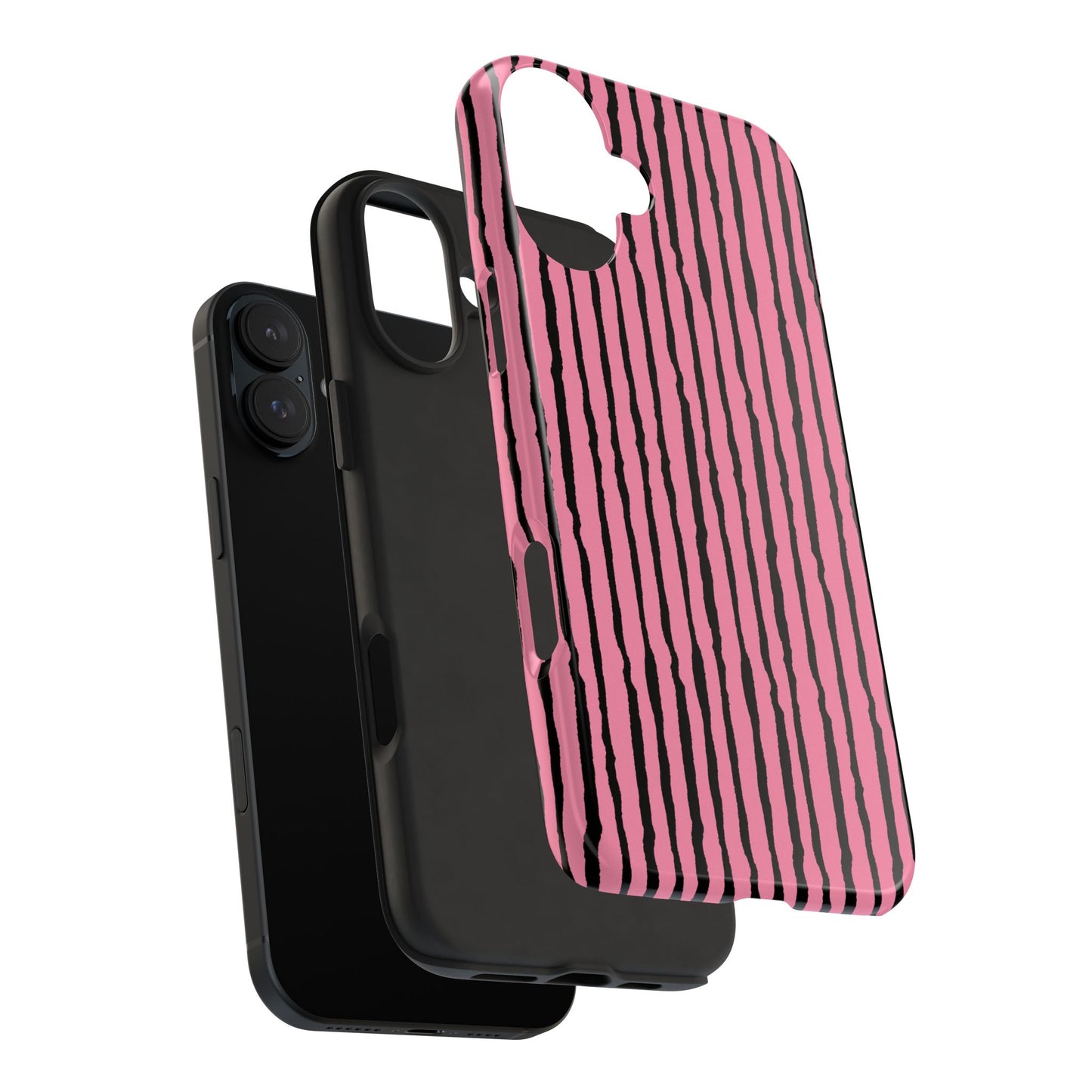Sorta Stripe Bright Pink / Black Phone Case