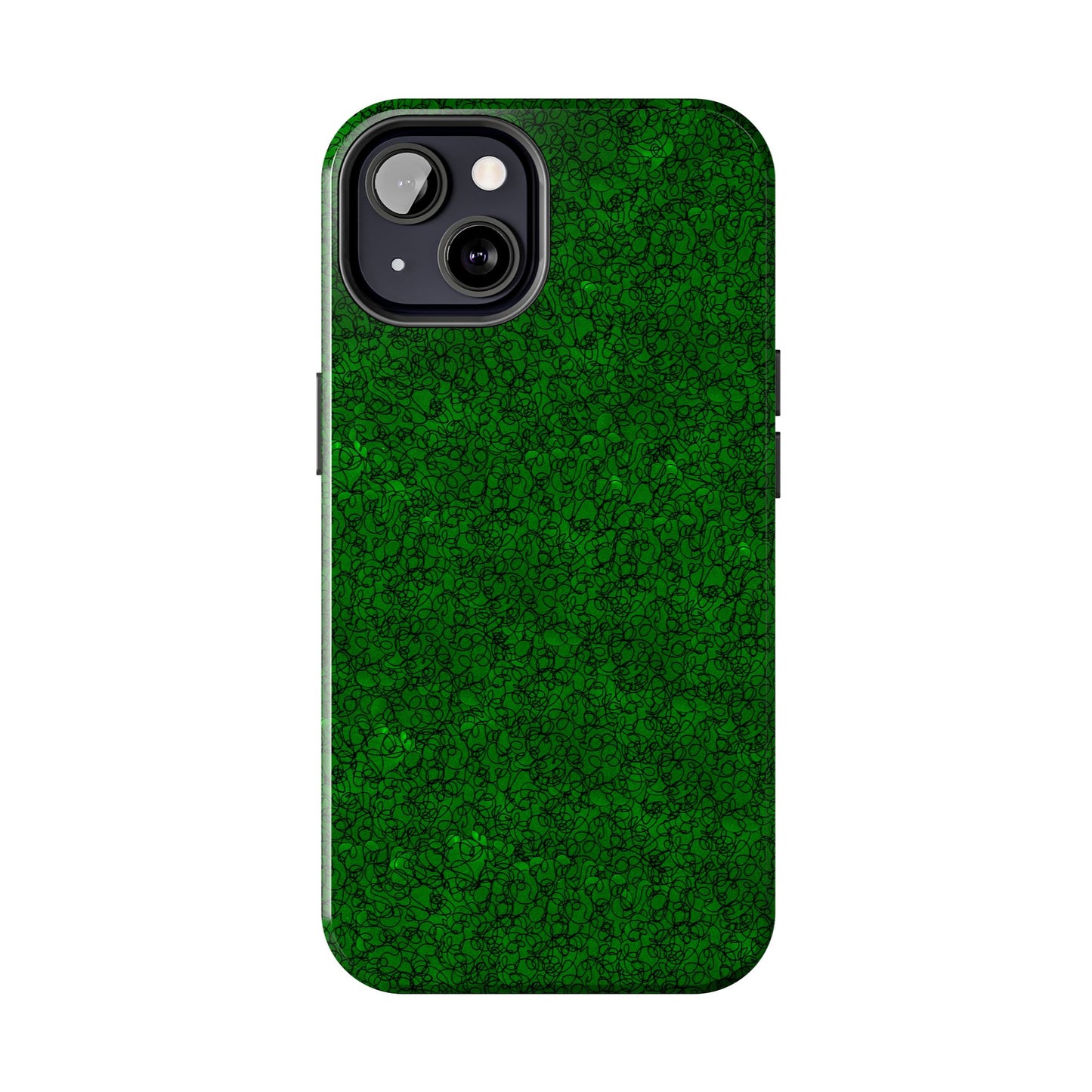 Scribble Green / Black Phone Case