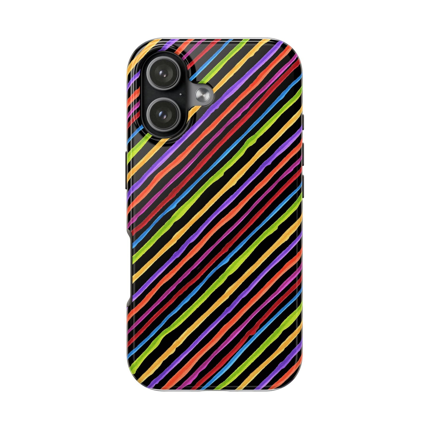 Quirky Bias Stripe Black Phone Case
