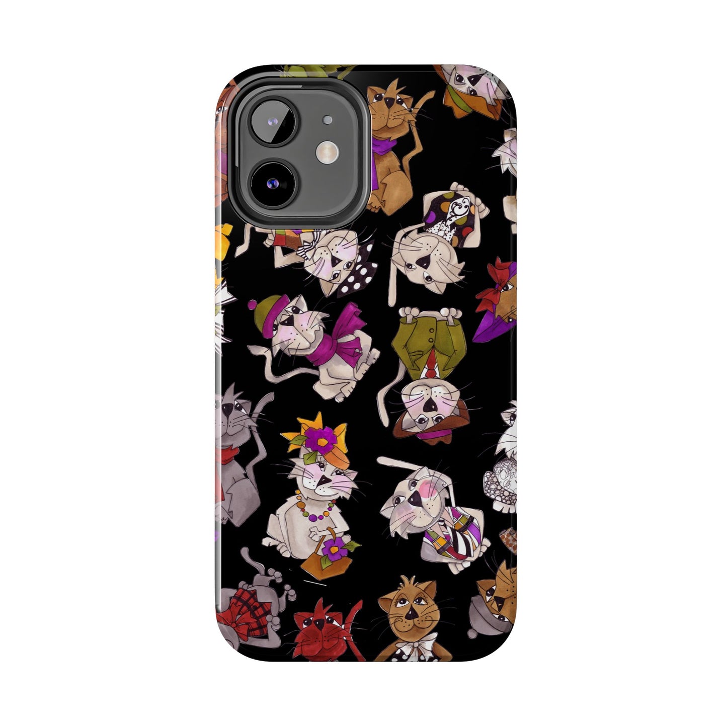 Spice Cats Tossed Black Phone Case