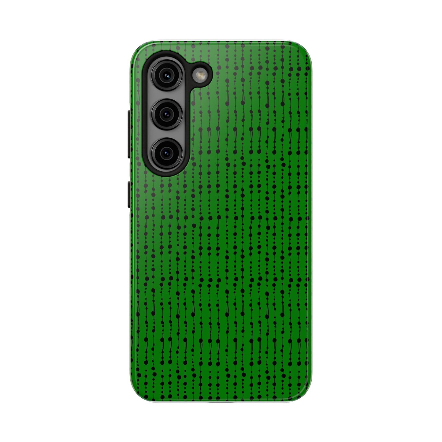 Beaded Curtain Green / Black Phone Case