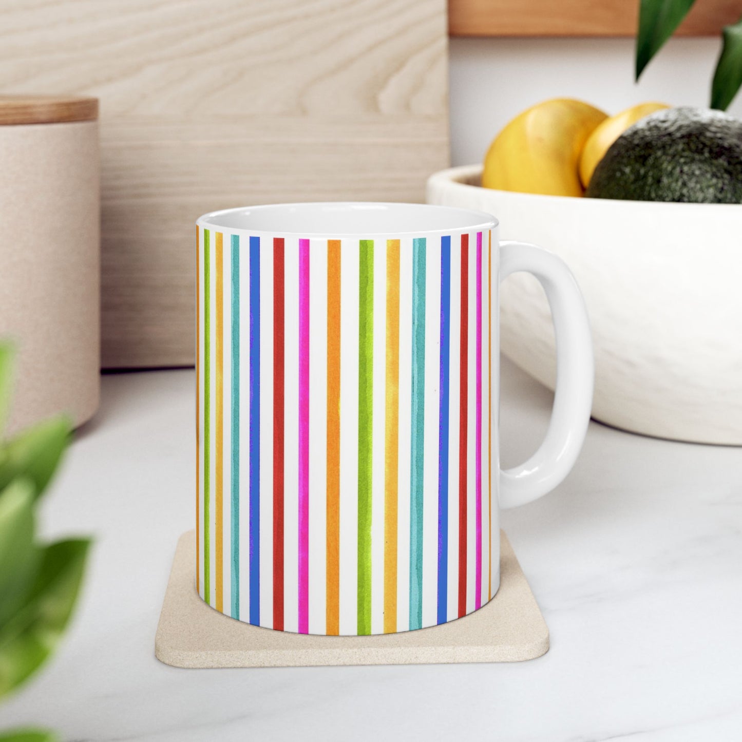 Cool Stripe White Cup