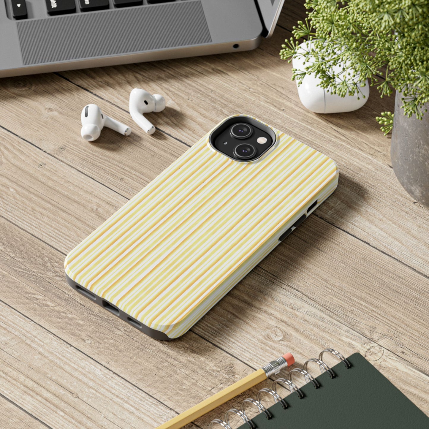 Tri Stripe Yellow Phone Case
