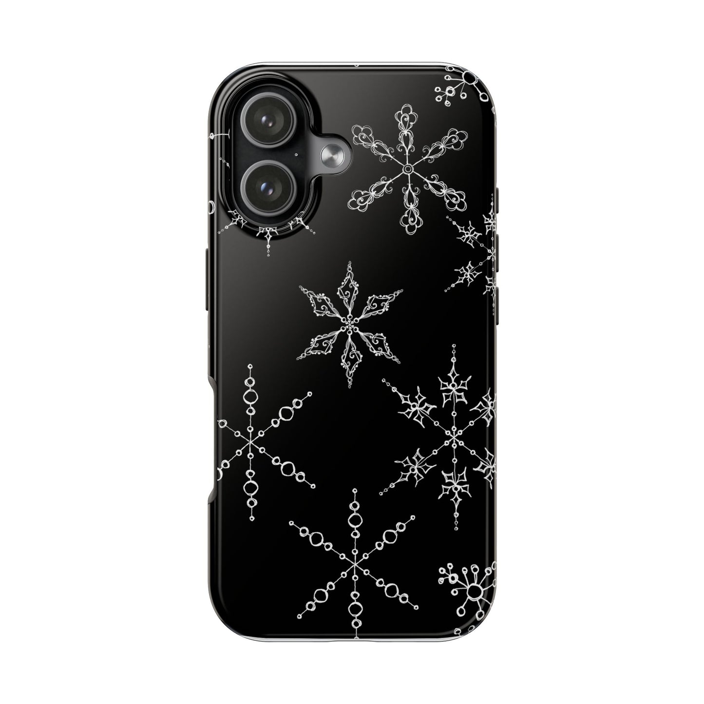 Snowflakes Black Phone Case