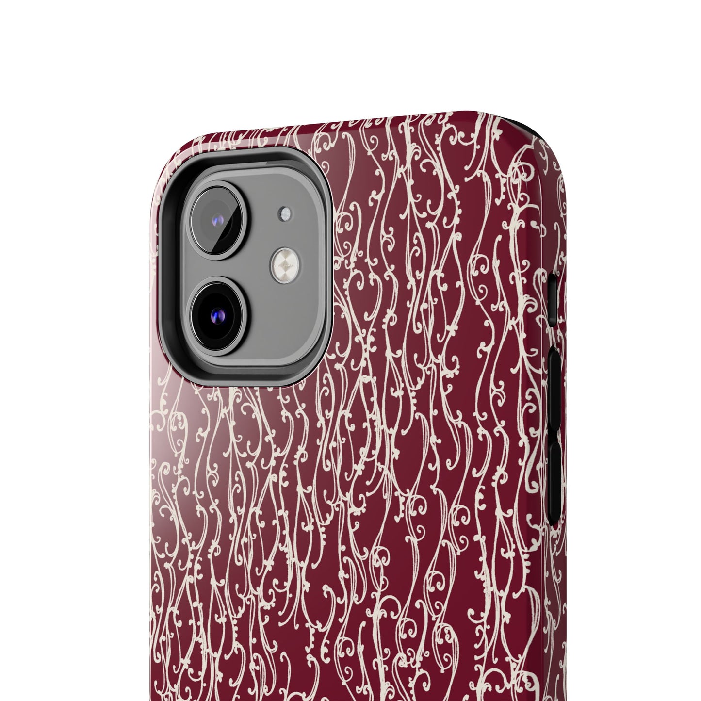 Swan Scroll Red / White Phone Case
