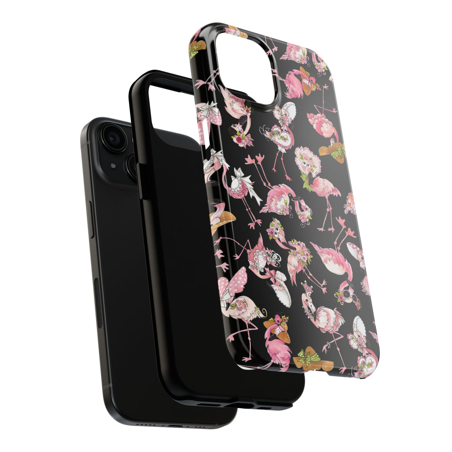 Tossed Flams Black Phone Case