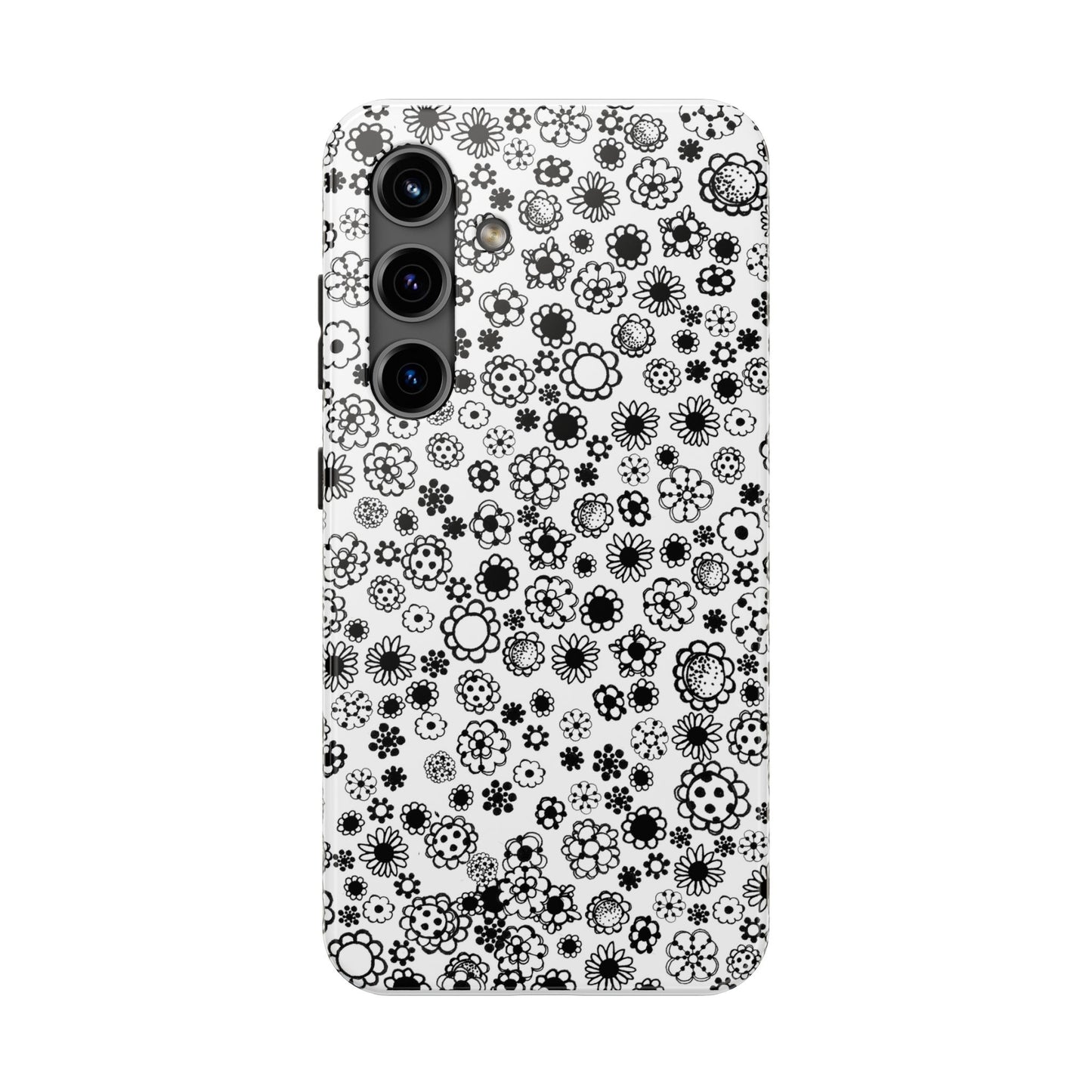 Posie Dots White / Black Phone Case