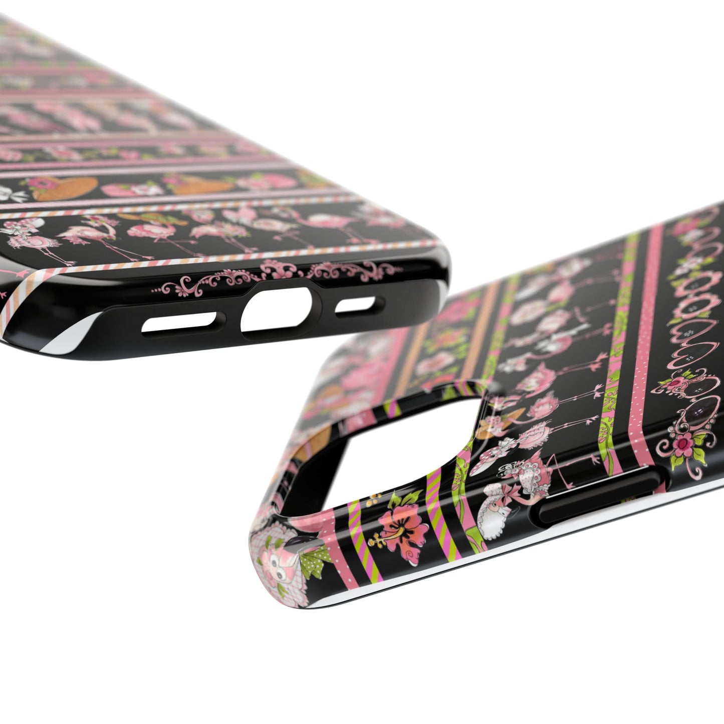 Flam Borders Black Phone Case