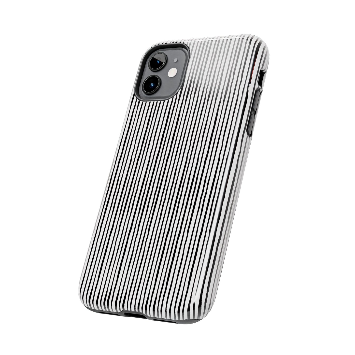 Quirky Pin Stripe White / Black Phone Case
