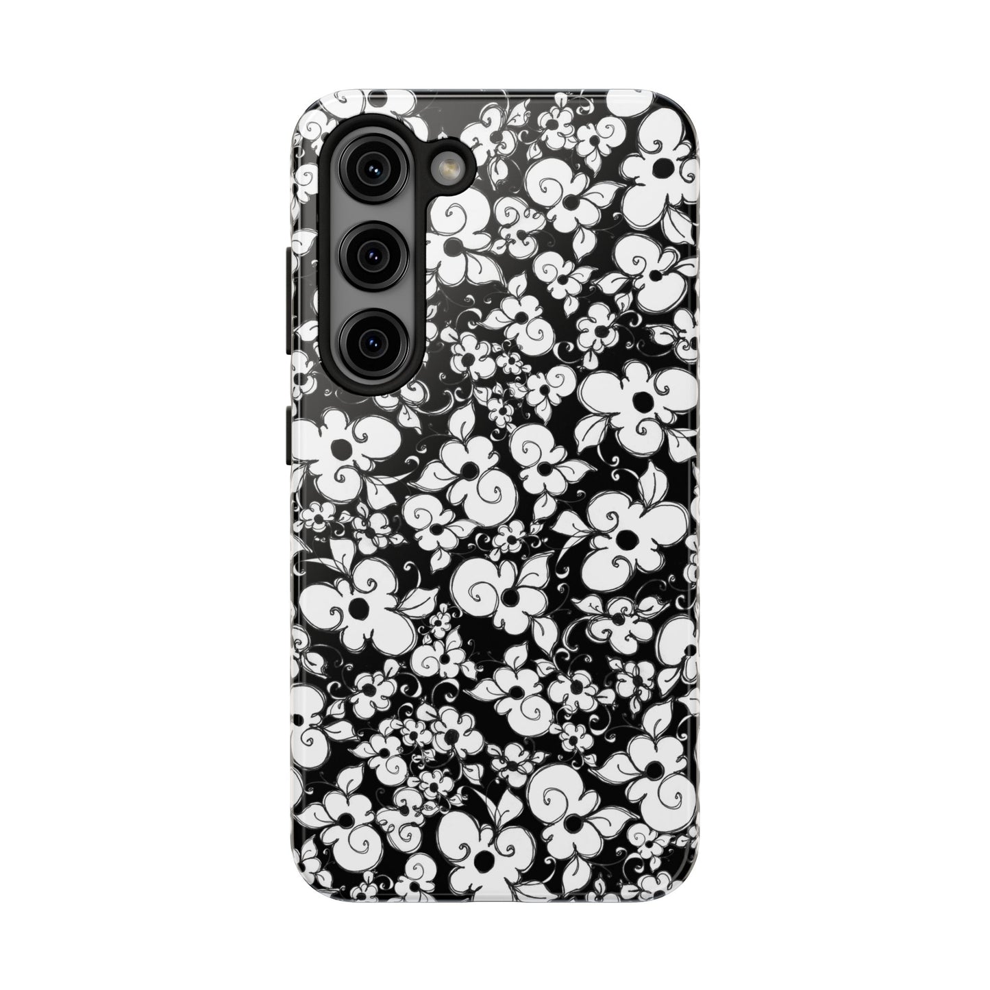 Dog Daisies Black Phone Case