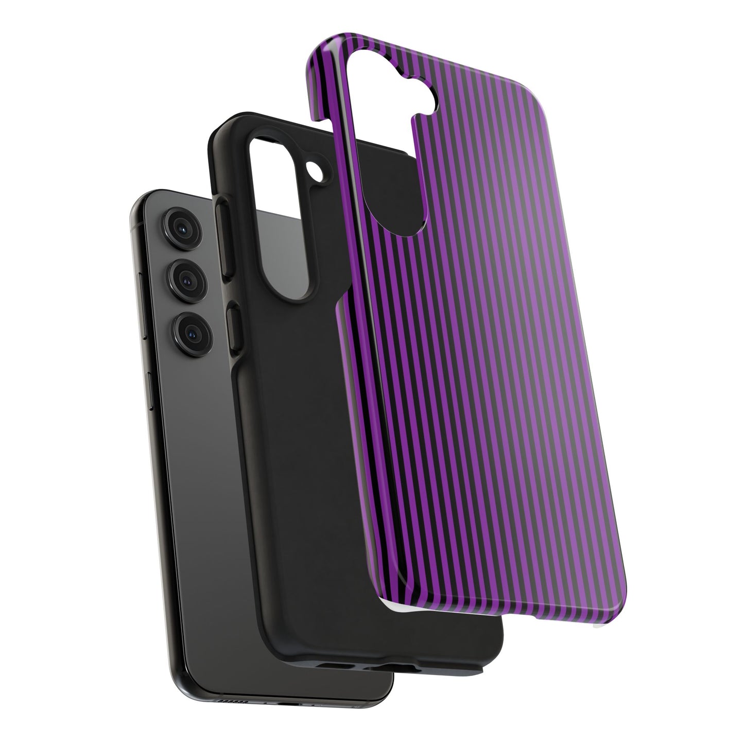 Stripe Purple / Black Phone Case