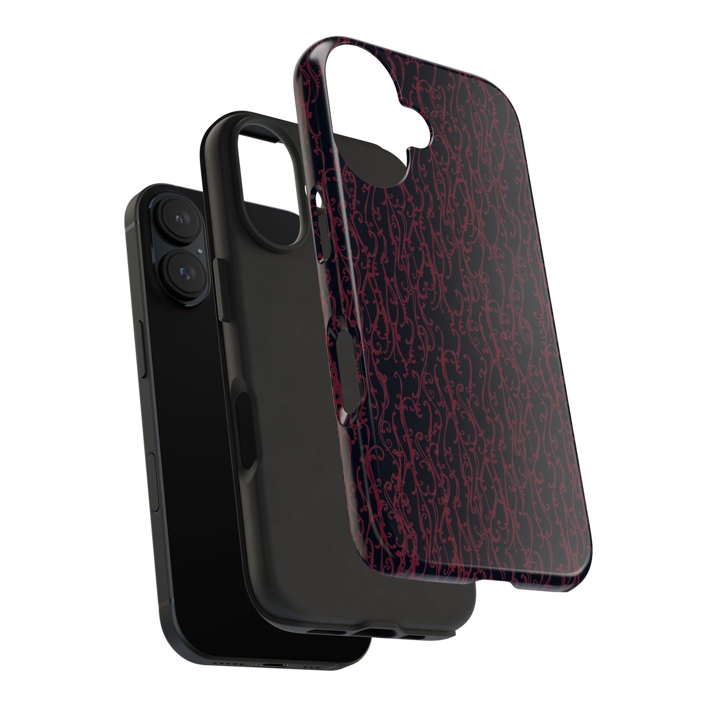 Swan Scroll Black / Red Phone Case