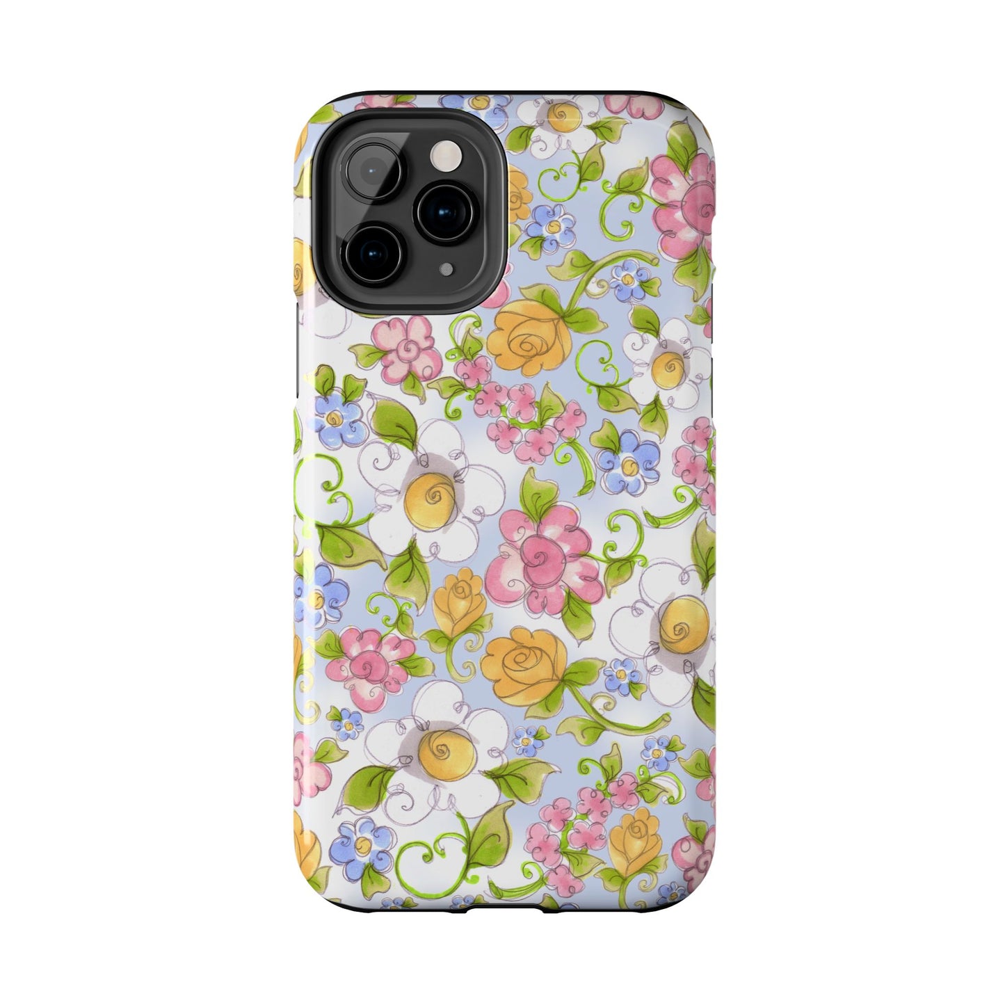 Flower Frolic Blue Phone Case